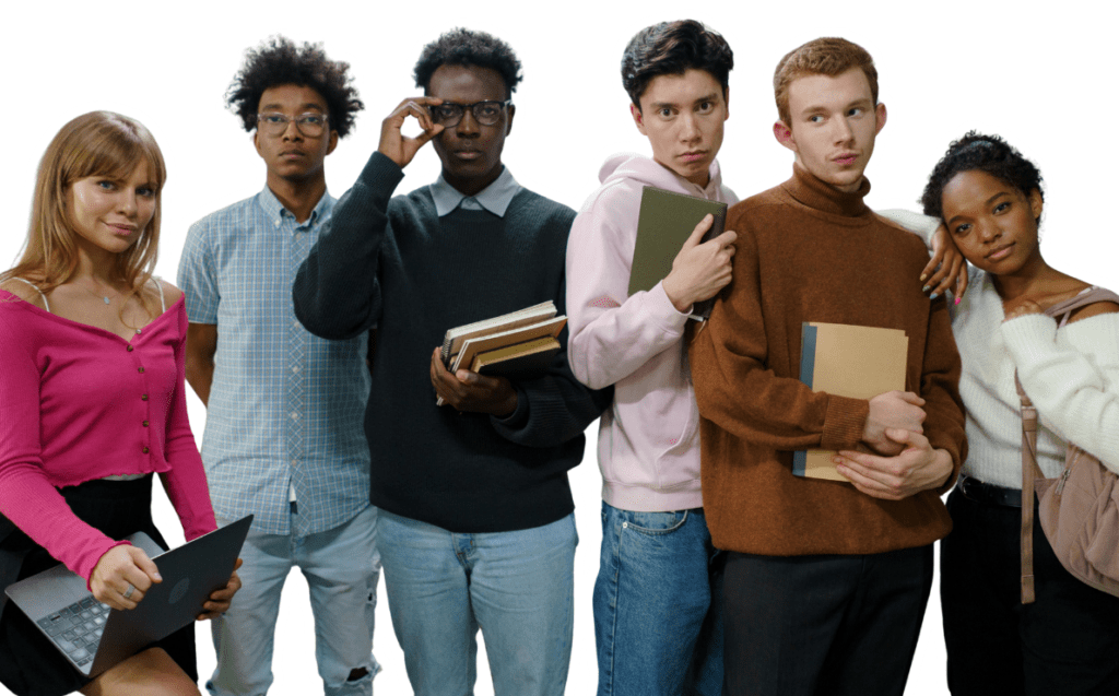 Group of Students with Notebooks